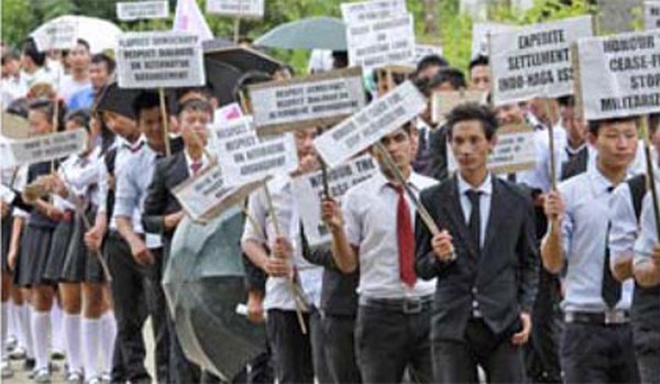 Students taking out a rally at Senapati