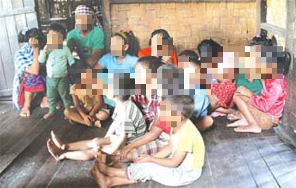 Kids rendered homeless take shelter in a lonely, dilapidated hut