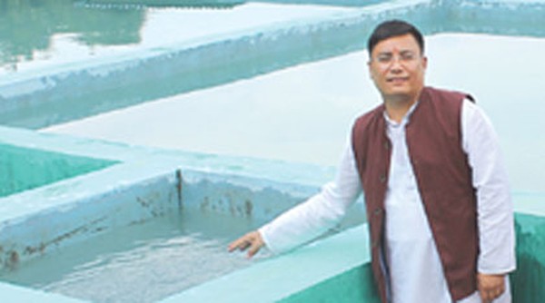 PHED Minister Hemochandra at the water supply plant