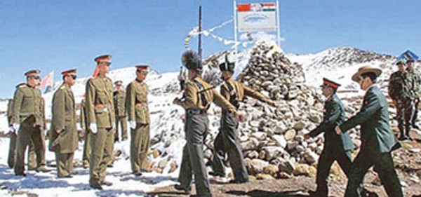 Indian and Chinese soldiers at the border in Arunachal Pradesh 