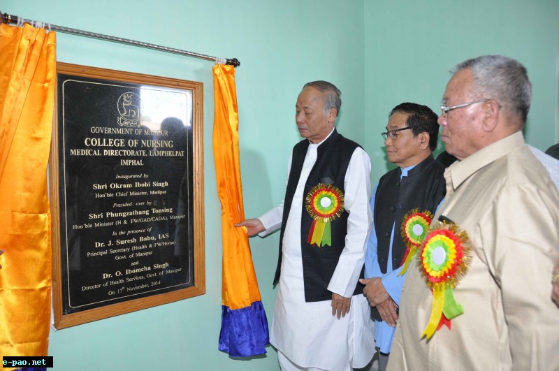 'College of Nursing' at Medical Directorate ,Lamphel inuagurated by CM