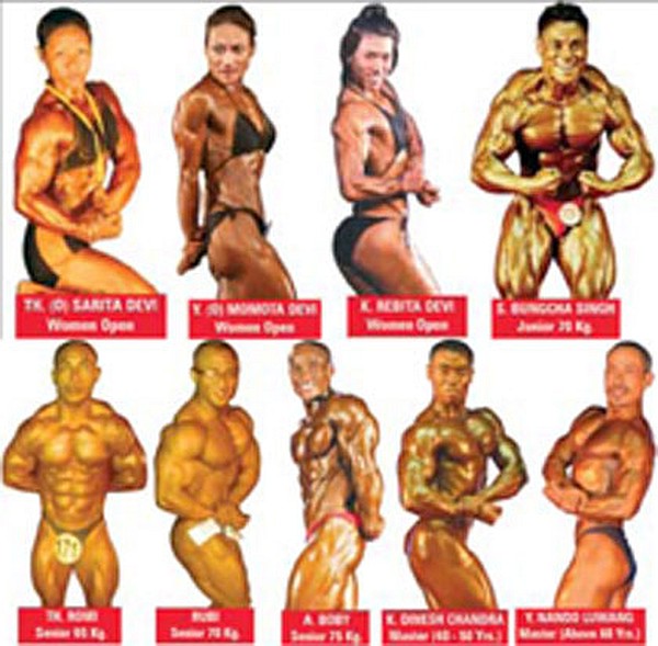 World Body Building Championship Nine State body builders selected by IBBF