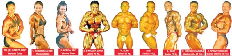 World Body Building Championship Nine State body builders selected by IBBF