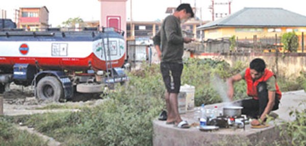 A meal being cooked in the open at the ISBT posing threats to all