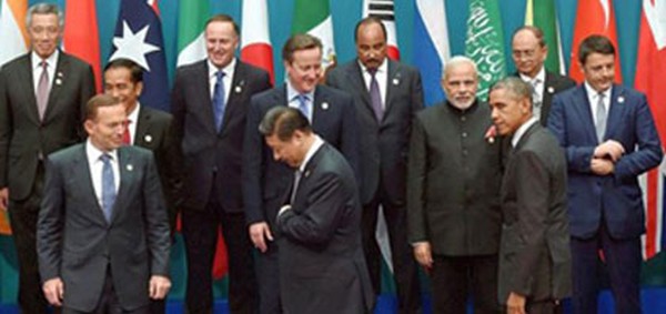 Narendra Modi with leaders of other countries at Brisbane