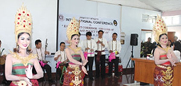 Students from Thailand presenting a traditional dance item