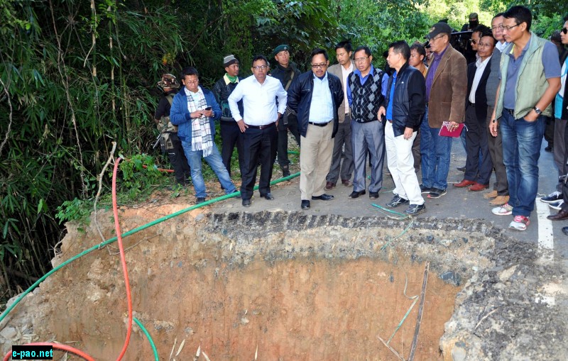 Minister Works With MLA Tengnoupal AC and Asstt Chief Engineer PWD Inspecting Imphal-Moreh Road (NH-39) 