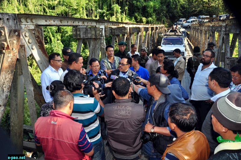 Minister Works With MLA Tengnoupal AC and Asstt Chief Engineer PWD Inspecting Imphal-Moreh Road (NH-39)