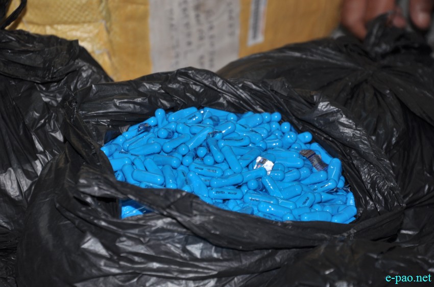 Imphal East Narcotic Cell seized illegal narcotic drugs - Spasmo Proxyvon (SP) from Imphal Post Office :: 30 October 2014 