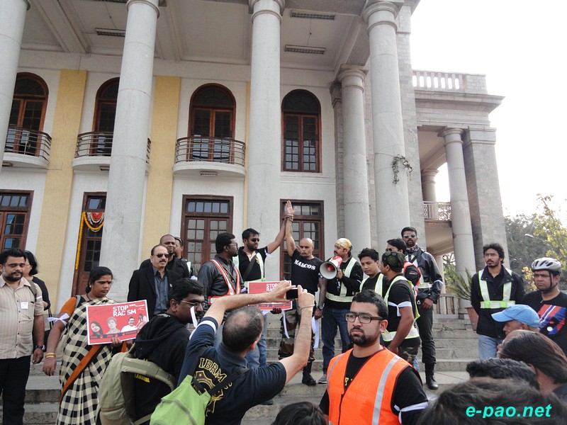 Protest ride by Bikers Against Racial Discrimination (BARD) at Bangalore :: 16th February, 2014