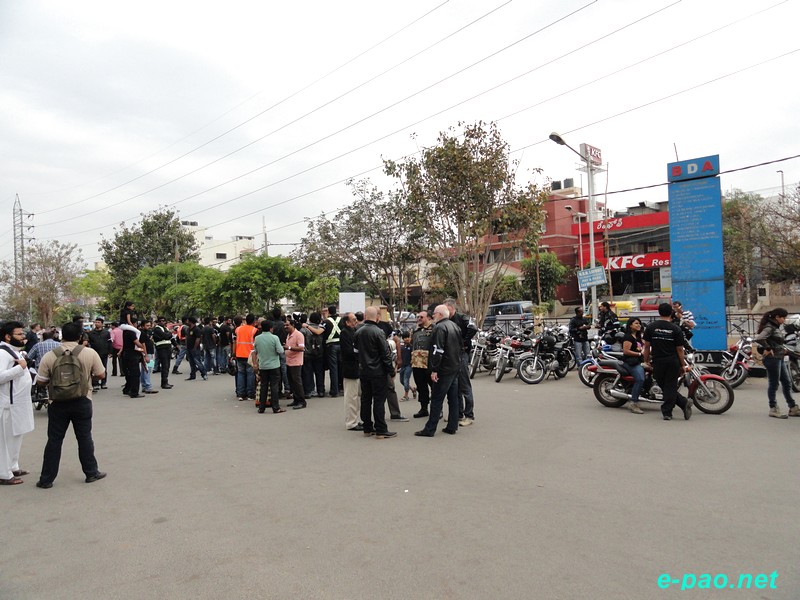 Protest ride by Bikers Against Racial Discrimination (BARD) at Bangalore :: 16th February, 2014