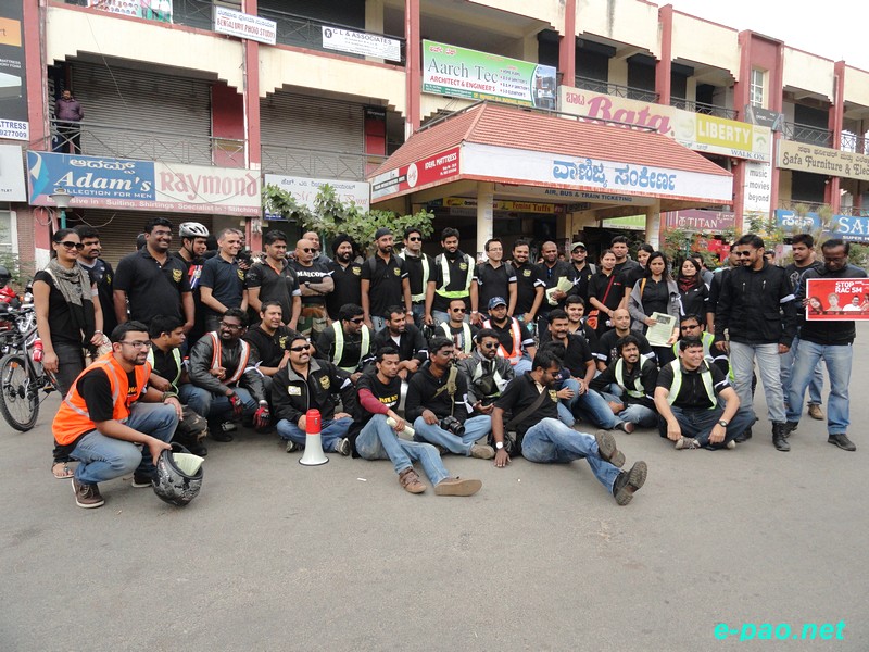 Protest ride by Bikers Against Racial Discrimination (BARD) at Bangalore :: 16th February, 2014
