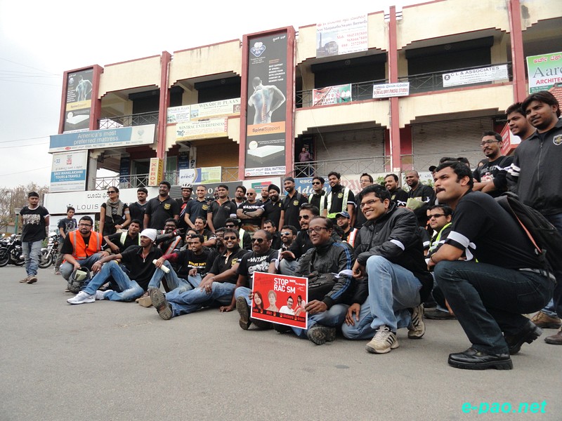 Protest ride by Bikers Against Racial Discrimination (BARD) at Bangalore :: 16th February, 2014