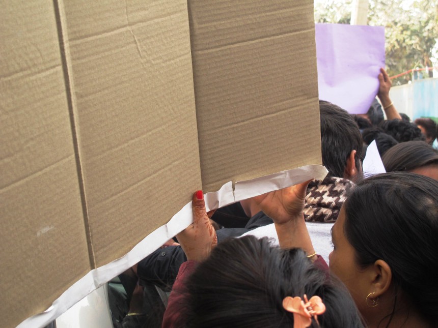 Protest in Delhi against killing of Nido Taniam (a youth from Arunachal Pradesh :: 01 February 2014