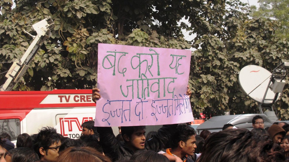 Protest in Delhi against killing of Nido Taniam (a youth from Arunachal Pradesh :: 01 February 2014