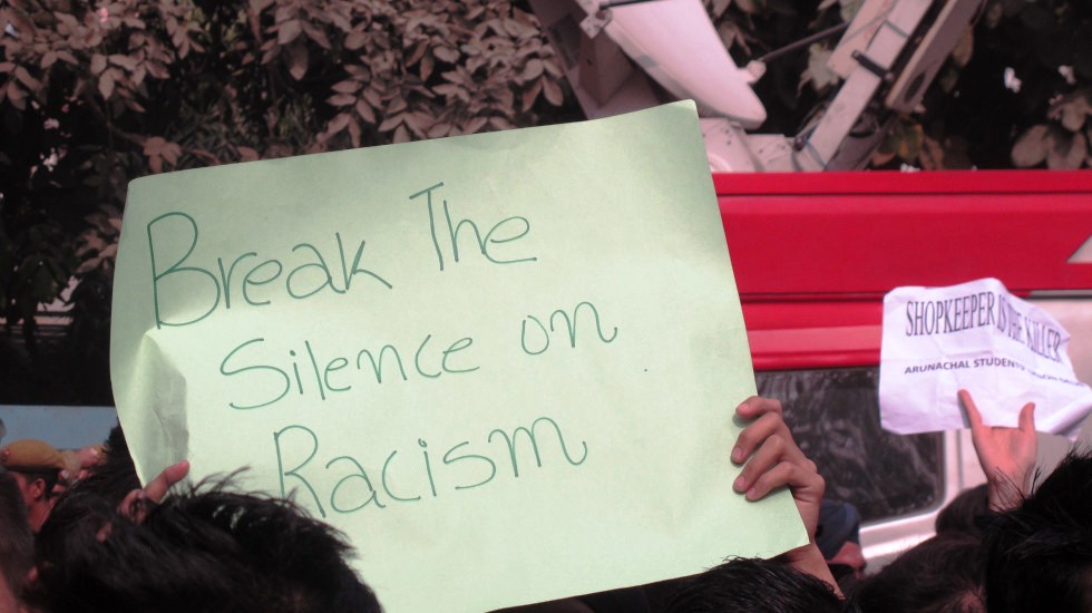 Protest in Delhi against killing of Nido Taniam (a youth from Arunachal Pradesh :: 01 February 2014