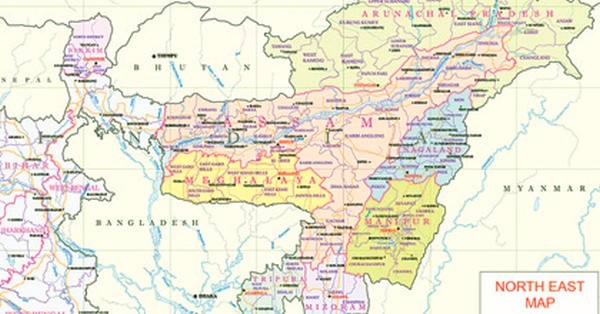 Union Ministers to tour North-East States every fortnight Tour programme upto Feb chalked out (North East Map)