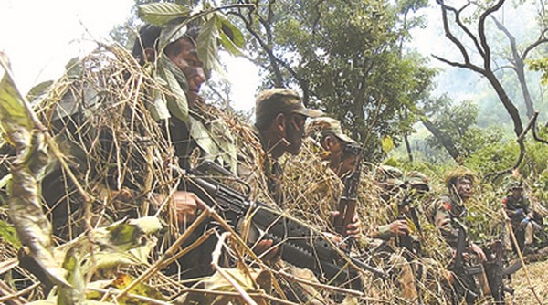 PLA cadres somewhere in the jungle 