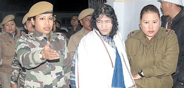 Sharmila being brought to JNIMS 