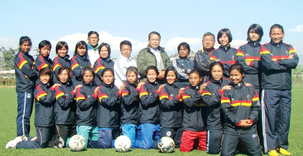 Manipur Women's Football team during a Camp at Imphal