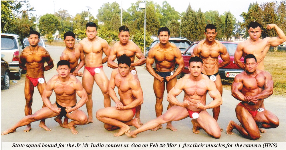 State squad bound for the Jr Mr India contest at  Goa on Feb 28-Mar 1  flex their muscles for the camera (HNS)