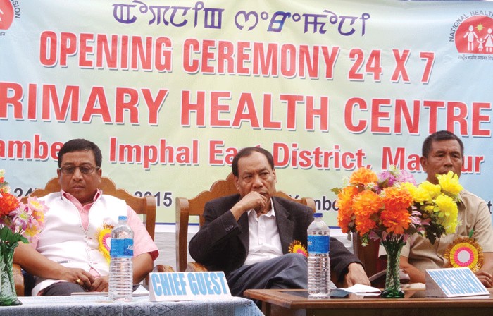 MLA Shyamkumar and other dignitaries at the opening of 247 Yairipok Yambem PHC on Tuesday