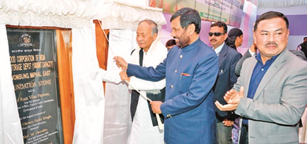 Ram Vilas Paswan at the foundation stone laying function 