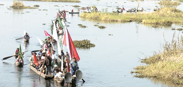Boat rally at Loktak lake 