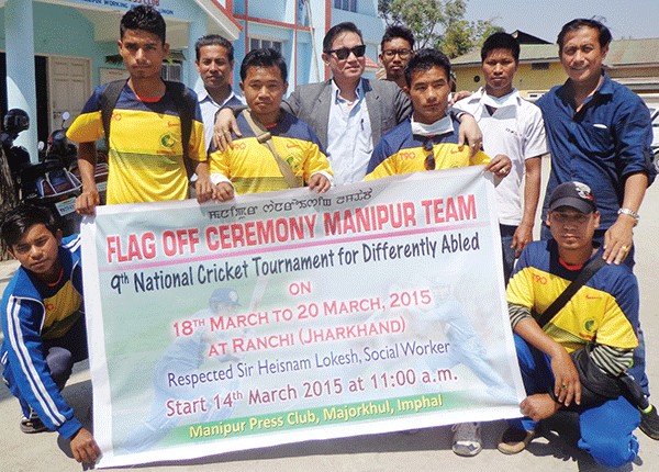 Players of Manipur Disabled Cricket Team with supporters