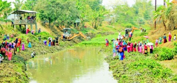 Kongba river being cleaned in the face of the water scarcity in Imphal 