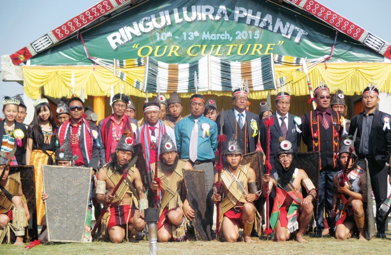 Dignitaries and cultural troupe during the inaugural day of Phanit Festival
