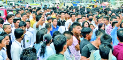 Crowds gather at Dimapur on March 5 