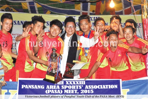 Victorious football players of Pangbul Youth Club of the PASA Meet