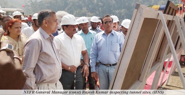 NEFR General Manager (const) Rajesh Kumar inspecting tunnel sites