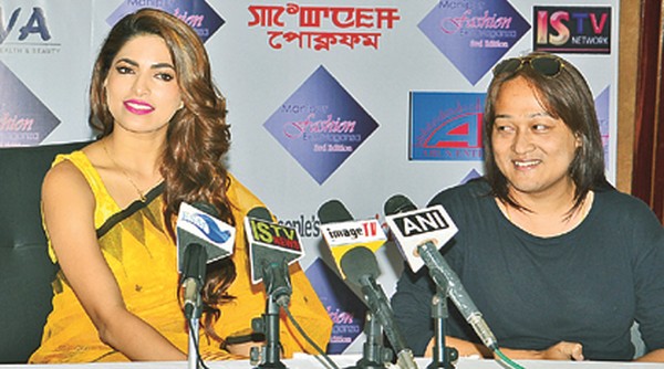 Robert Naorem and Parvathy Omnakuttan addressing the media 