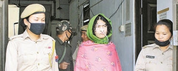 Sharmila coming out of Court 