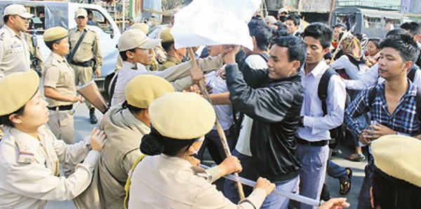 Students being stopped by the police 