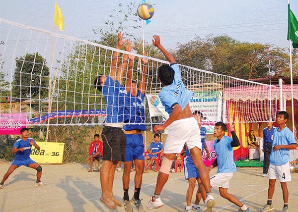 Inaugural match of the 3rd L  Rajbapu Sharma Memorial State Level Junior Boys Cash Prize Volleyball Tournament 