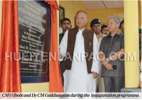 CM O Ibobi and Dy CM Gaikhangam during the  inauguration programme