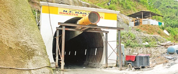 A tunnel on the Imphal-Jiribam rail line which is a National project