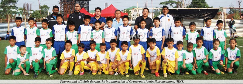 Players and officials during the inauguration of Grassroots football programme