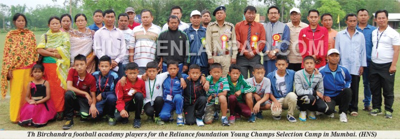 Th Birchandra football academy players for the Reliance foundation Young Champs Selection Camp in Mumbai