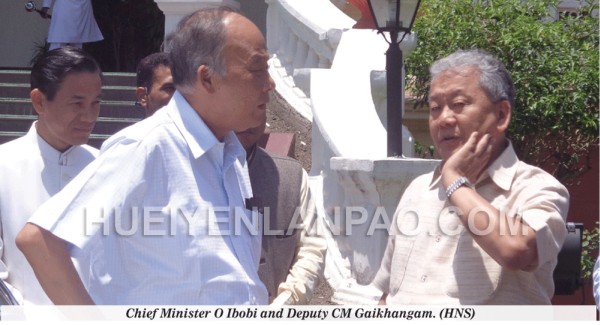 Chief Minister O Ibobi and Deputy CM Gaikhangam