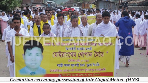 Cremation ceremony possession of late Gopal Meitei