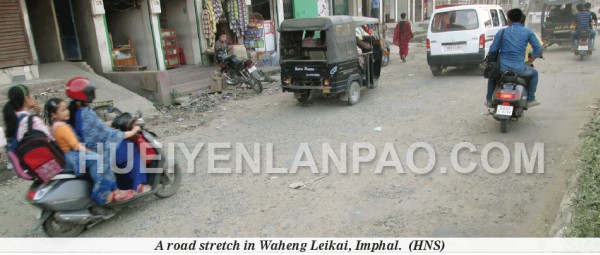 A road stretch in Waheng Leikai, Imphal
