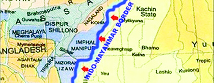 Map of indo-Myanmar border