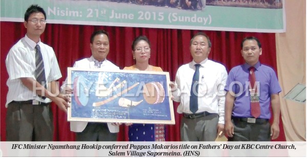 Ngamthang Haokip receives 'Pappas Makarios' title on Fathers' Day