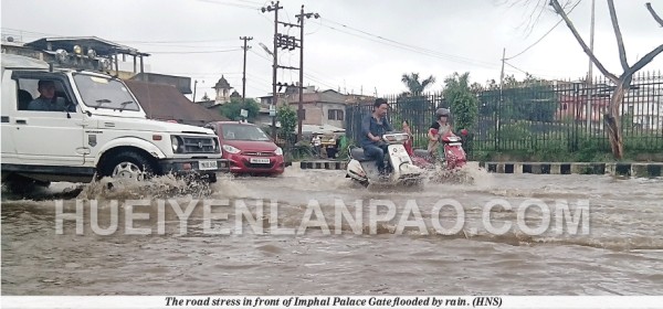 Imphal hit by  artificial floods during few hrs of seasonal rains