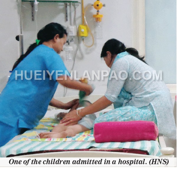 One of the children admitted in a hospital