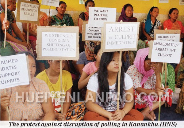 The protest against disruption of polling in Kanankhu